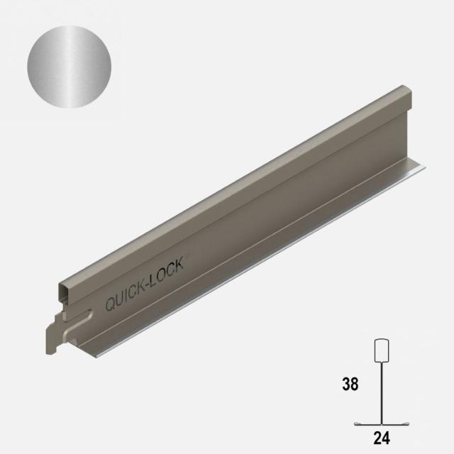 API QL 24/38 T-stuk perf. 300 geborsteld alu L= 1200 mm