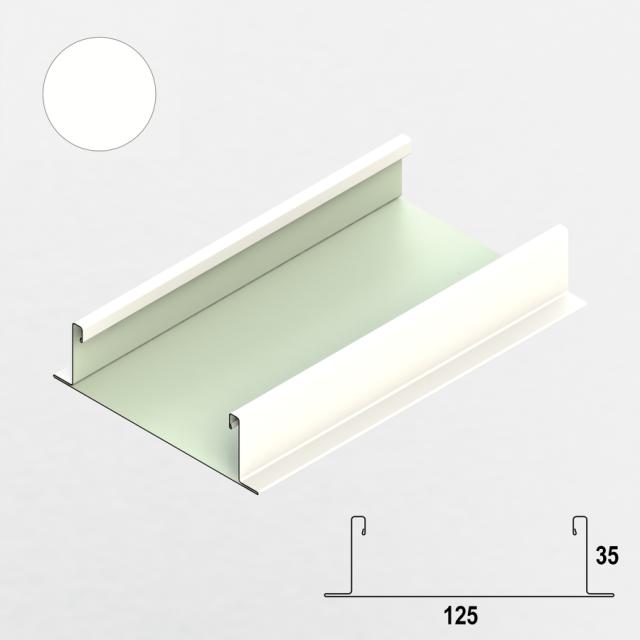 API Bandraster 125mm ongeperf. s-white L= 3600 mm