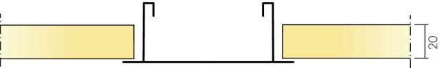 Ecophon Focus D/A voor Bandraster White Frost 1720x300x20mm