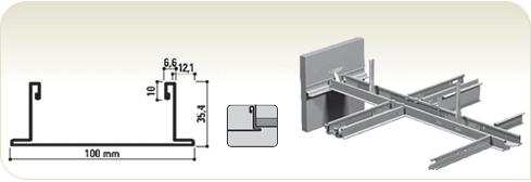 CMC Bandraster 35x100 mm ongesleufd wit 001 L= 3600 mm