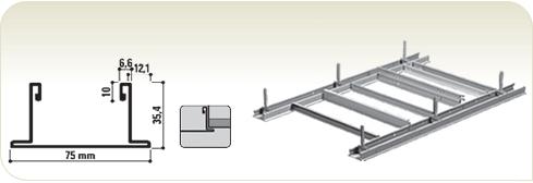 CMC Bandraster 3075 35,4x75mm ongesleufd wit 001 L= 3600 mm