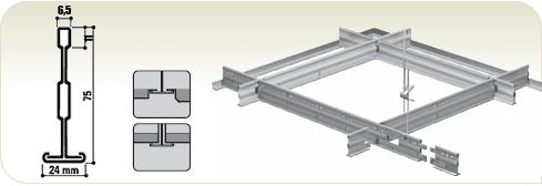 CMC T24 Haak Longspan 8850 Tussenprofiel verhoogd 75x24 mm wit 001 L= 2400 mm