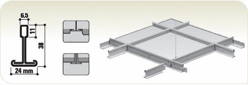 CMC Alu Systeem 740 Hoofdprofiel 38x24 mm wit 01 L= 3600 mm