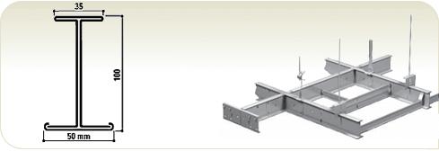 CMC Longspan 6000 I-hoofdprofiel 100x50 mm wit 001 zonder sleuven L= 6000 mm