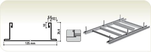 CMC Bandraster 35x125 mm, -312530901 wit RAL9010 L= 3600 mm