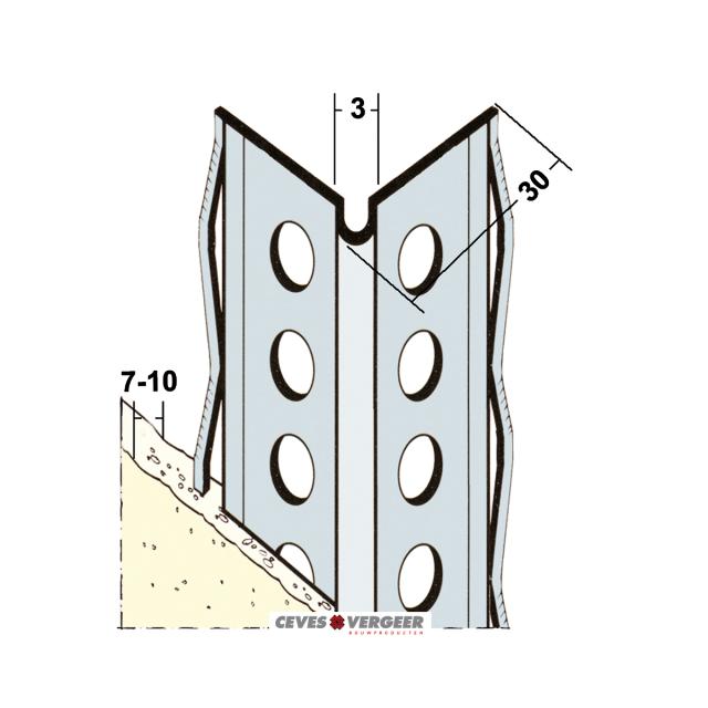 Hoekbeschermer gecoat verzinkt staal wit L= 2600mm - 1041S-2.60-WIT