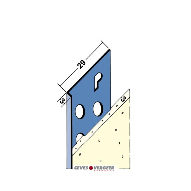 Stucstopprofiel rvs L= 2500mm - 2136-2.50