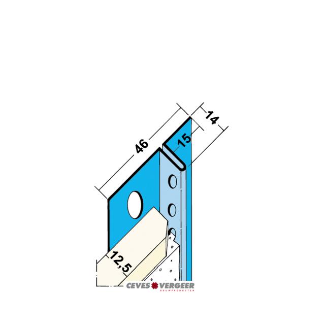 Stucstop/aansluitprofiel verzinkt staal L= 3000mm - 1319-3.00