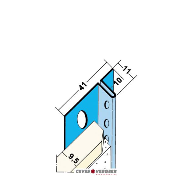 Stucstop/aansluitprofiel verzinkt staal L= 3000mm - 1316-3.00