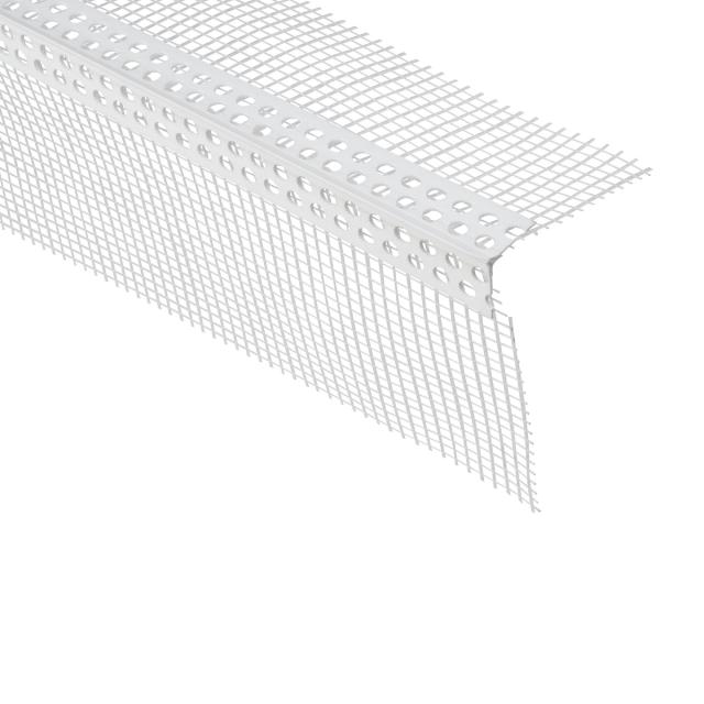 Hoekbeschermer + weefselstrook hard pvc met weefselstrook wit L= 2500mm - 37523-2.50