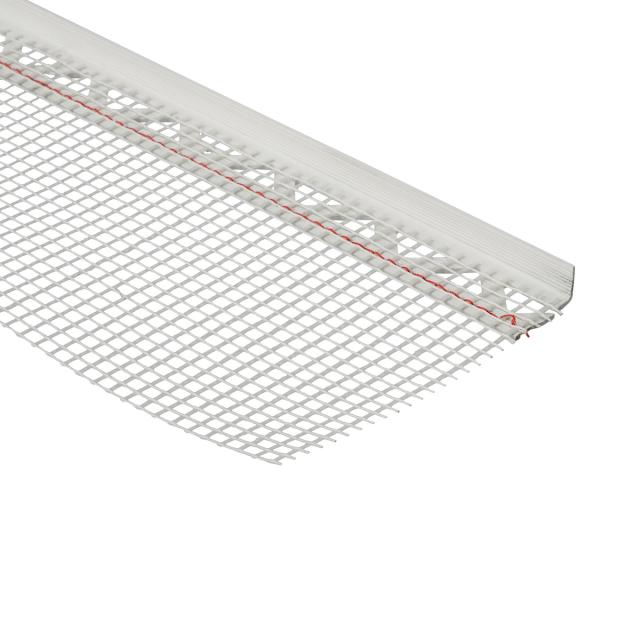 Stucstop + weefselstrook pvc wit L= 2500mm - 3791-2.50-WIT