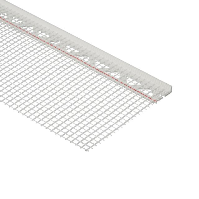 Stucstop + weefselstrook pvc wit L= 2500mm - 3796-2.50-WIT