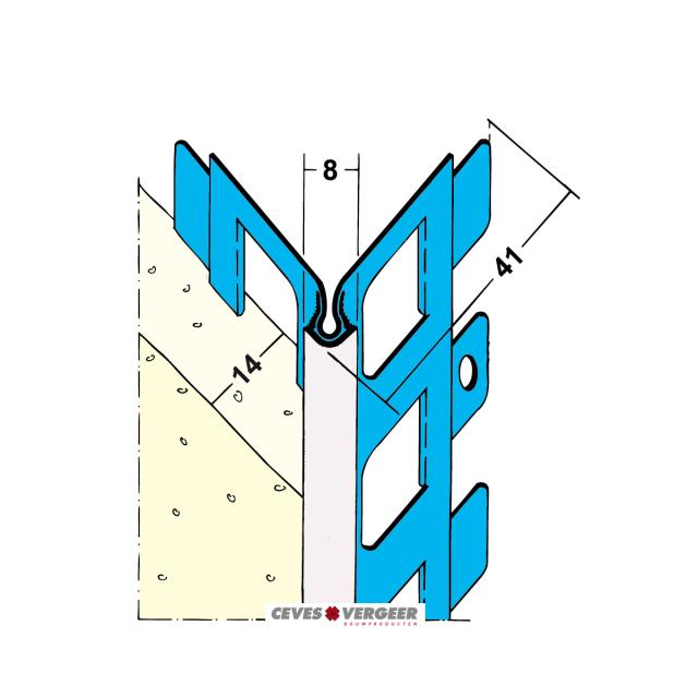 Hoekbeschermer verzinkt staal met pvc wit L= 3000mm - 1013-3.00-WIT