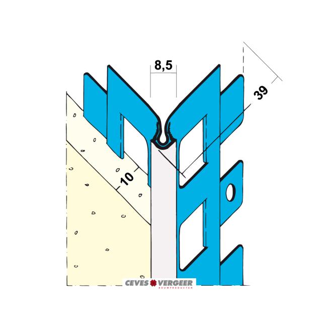 Hoekbeschermer verzinkt staal met pvc wit L= 2500mm - 1020-2.50-WIT