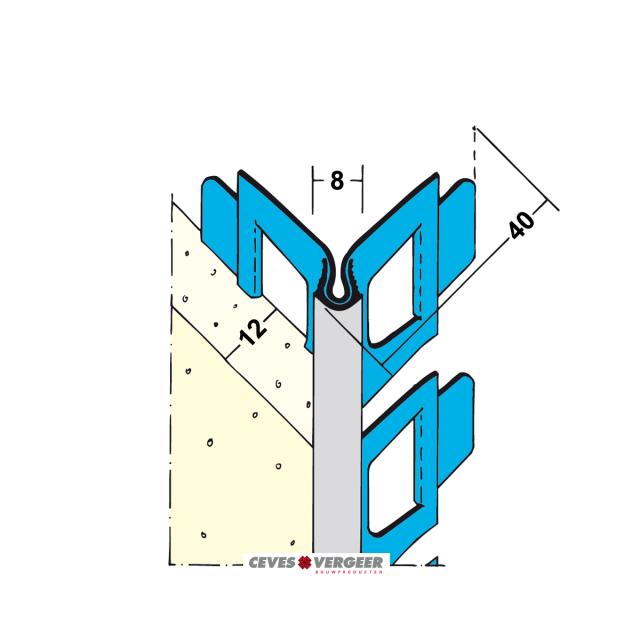 Hoekbeschermer voor togen verzinkt staal met pvc wit L= 2500mm - 1041-2.50-WIT