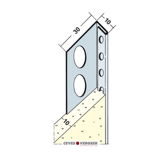 Stucstopprofiel gecoat verzinkt staal wit L= 2500mm - 1212S-2.50-WIT