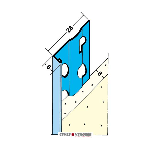 Stucstopprofiel verzinkt staal L= 2700mm - 1216-2.70