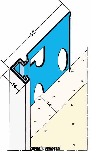 Stucstopprofiel verzinkt staal met pvc wit L= 2500mm - 1223-2.50-WIT