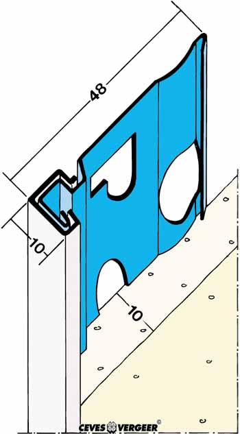 Stucstopprofiel verzinkt staal met pvc wit L= 2500mm - 1224-2.50-WIT