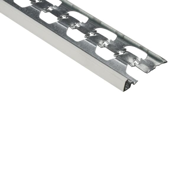 Stucstopprofiel verzinkt staal met pvc wit L= 3000mm - 1224-3.00-WIT