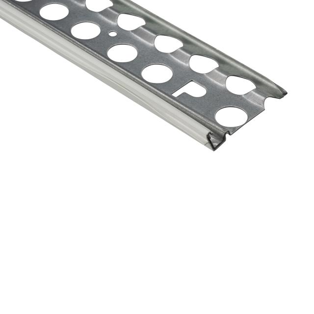 Sokkelprofiel verzinkt staal met pvc wit L= 2500mm - 1225-2.50-WIT