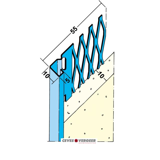 Stucstopprofiel verzinkt staal L= 2600mm - 1231-2.60