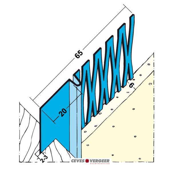 Stucstop/aansluitprofiel verzinkt staal L= 3000mm - 1303-3.00