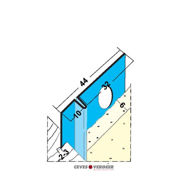 Stucstop/aansluitprofiel verzinkt staal L= 3000mm - 1326-3.00