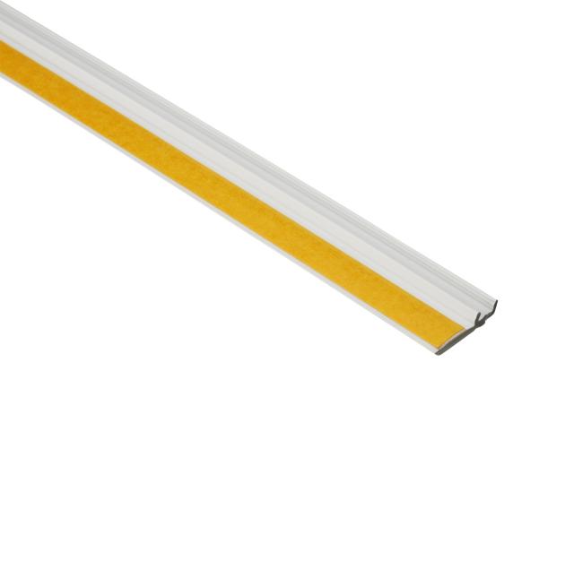 Kantelaafprofiel met kleefstrook hard pvc wit L= 2600mm - 37103-2.60-WIT