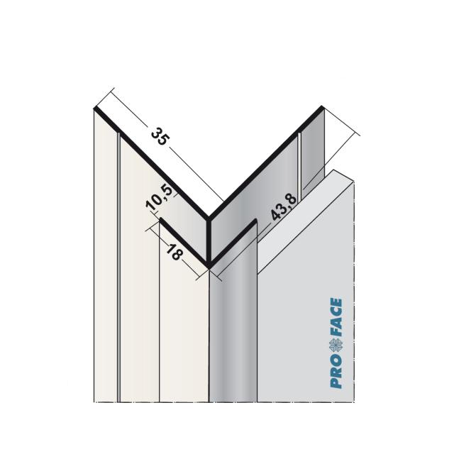 Proface -CORNEX aluminium geanodiseerd geeloxeerd L= 3055mm - C105U-AA305