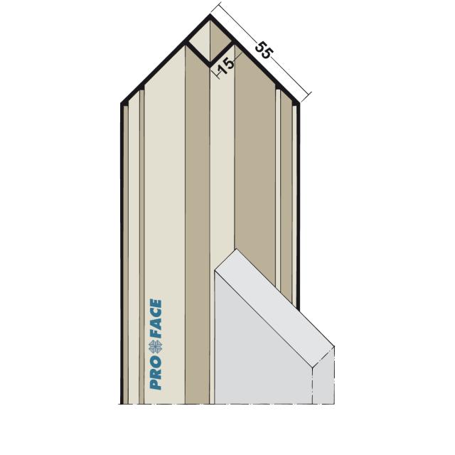 Proface -CORNIN P hard pvc zwart L= 3000mm - CI150-PBL300
