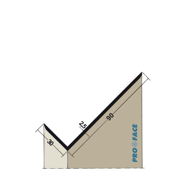 Proface -CORNEQ P hard pvc zwart L= 2500mm - CQ900N-PBL250