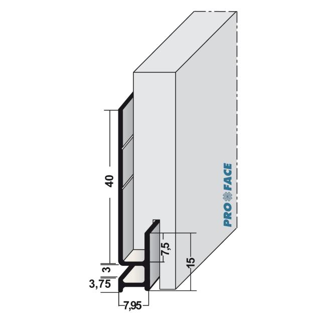 Proface -FINSTART AA aluminium geanodiseerd L= 3055mm - FT68-AA305