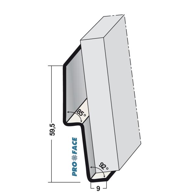 Proface -FINSTART A aluminium bruut L= 3000mm - FT90-A300