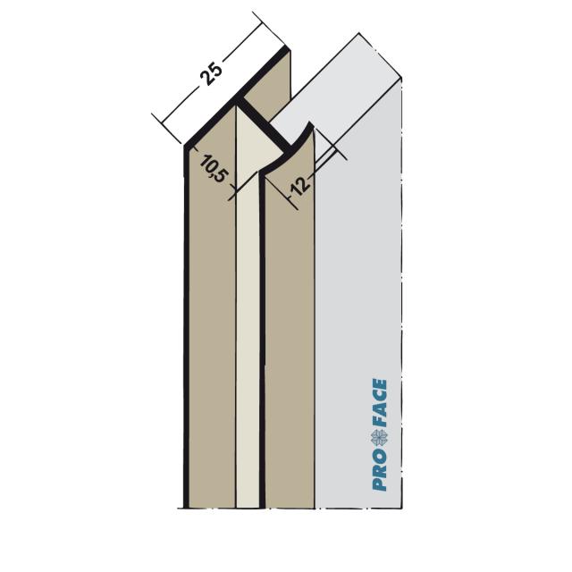 Proface -YOIN-HC P hard pvc zwart L= 2500mm - HC105-PBL250
