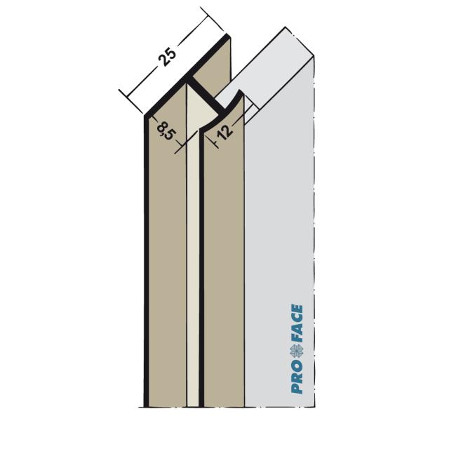 Proface -YOIN-HC P hard pvc zwart L= 2500mm - HC85-PBL250