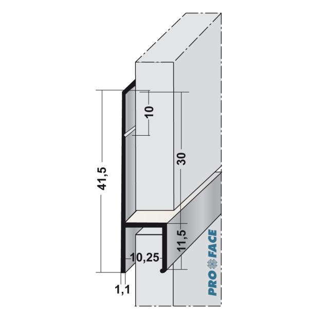 Proface -YOIN-HS AW aluminium wit L= 3055mm - HS102-AW305
