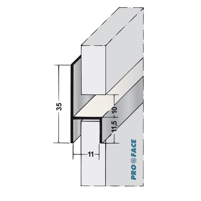 Proface -YOIN-HS AA aluminium geanodiseerd geeloxeerd L= 2500mm - HS110-AA250