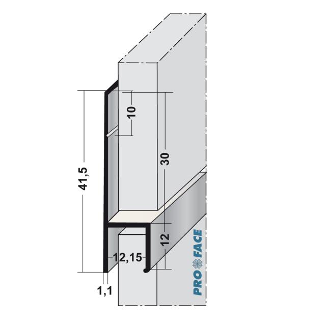 Proface -YOIN-HS ARAL aluminium bruut L= 3055mm - HS125-ARAL305