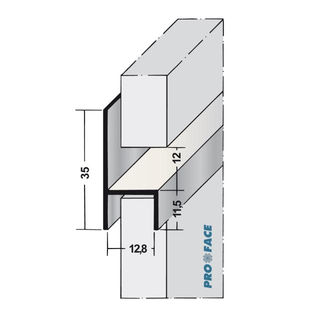 Proface -YOIN-HS AA aluminium geanodiseerd geeloxeerd L= 2500mm - HS128-AA250