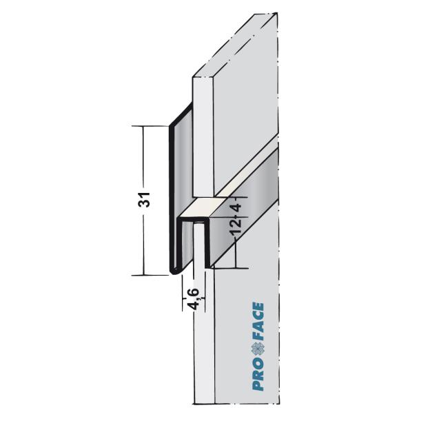 Proface -YOIN-HS ABL aluminium zwart L= 2500mm - HS46-ABL250