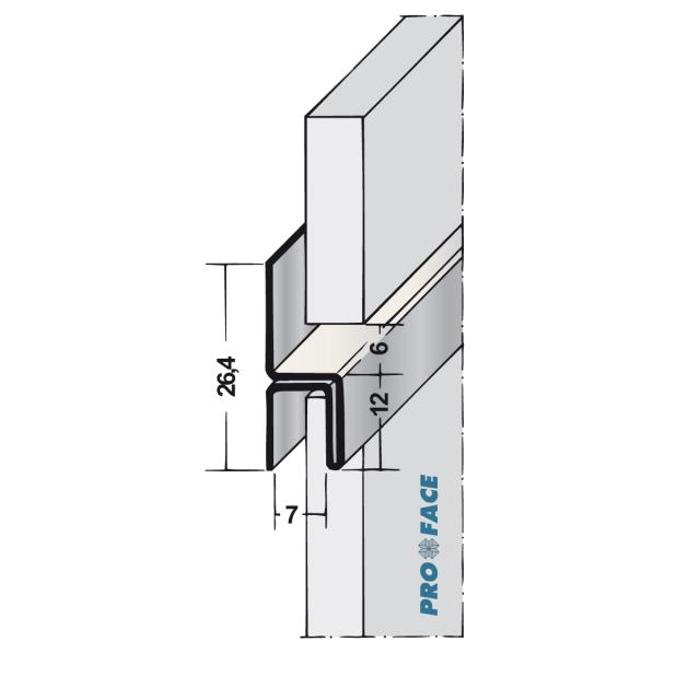 Proface -YOIN-HS ABL aluminium zwart L= 2500mm - HS70-ABL250