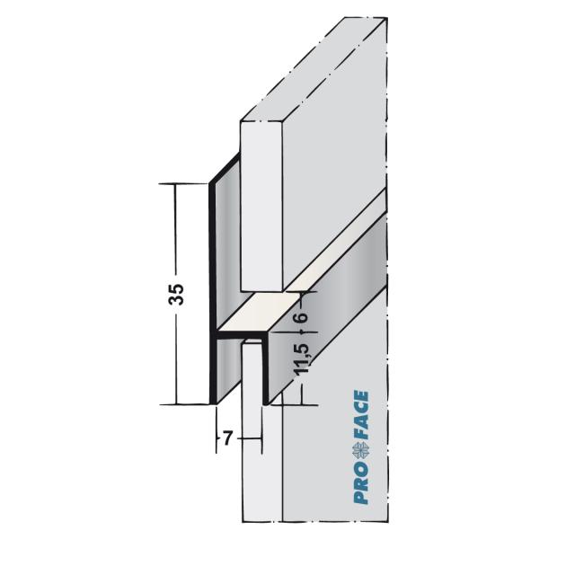 Proface -YOIN-HS AA aluminium geanodiseerd geeloxeerd L= 2500mm - HS70M-AA250