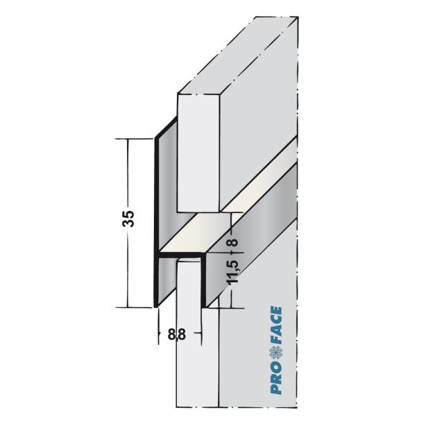 Proface -YOIN-HS AA aluminium geanodiseerd geeloxeerd L= 2500mm - HS88-AA250