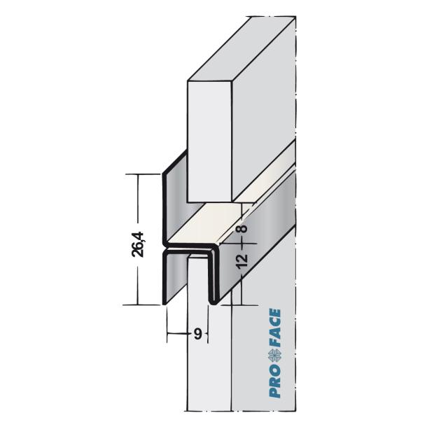 Proface -YOIN-HS ABL aluminium zwart L= 2500mm - HS90-ABL250