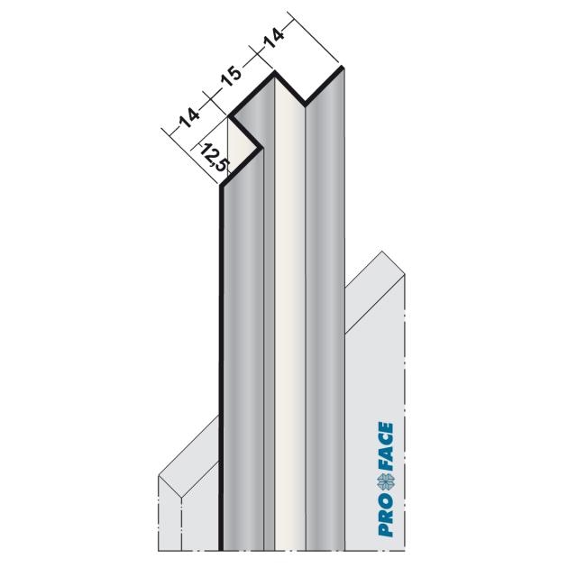 Proface -YOIN-O A aluminium blank L= 2500mm - O125-ARAL250