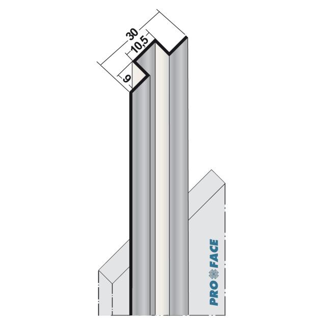 Proface -YOIN-O AA aluminium geanodiseerd geeloxeerd L= 3000mm - O90-AA300