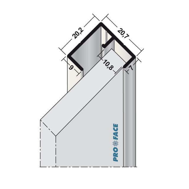 Proface -YOIN-U aluminium geanodiseerd L= 6000mm - U108S-AA600