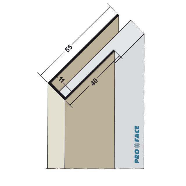 Proface -YOIN-U P hard pvc zwart L= 2500mm - U110-PBL250