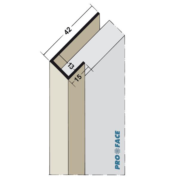 Proface -YOIN-U P hard pvc zwart L= 2500mm - U130-PBL250